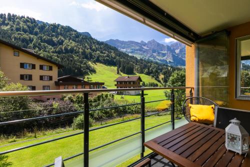 Terraza/balcón, Spirit Apartments - Balkon - Bergsicht in Engelberg