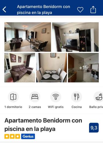 Apartamento Benidorm con piscina en la playa 3