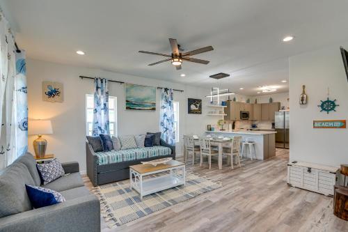 Walk to Gulf Ocean-View Home in Crystal Beach!