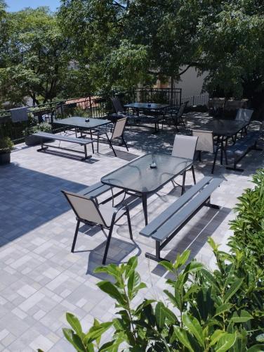 Erkély/terasz, Apartments Kolmanic, sea view, free privat parking in Poljane