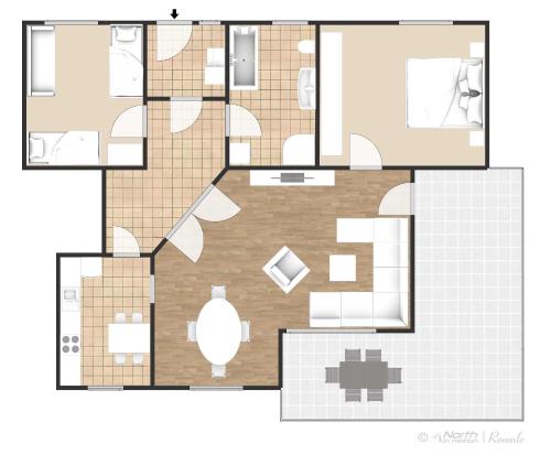Stāva plāns, Ferienwohnung im Kranichgebiet in Gross Mohrdorf