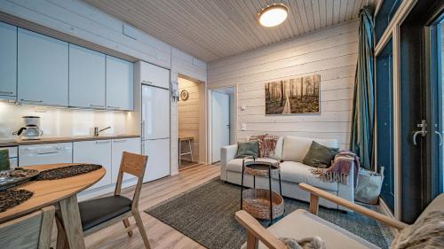 ห้องส่วนกลางสำหรับนั่งเล่น/ดูทีวี, Pitkäkuusen mökki (Pitkakuusen mokki) in อากาสโลมโปโล