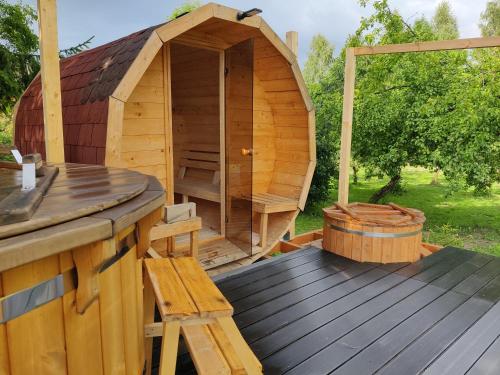 Osada Karszewo, sauna bania, ryby in Baumgart