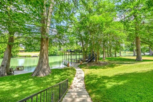Luxury Riverfront Oasis with Boat Dock-Grill-Firepit! in New Braunfels, USA