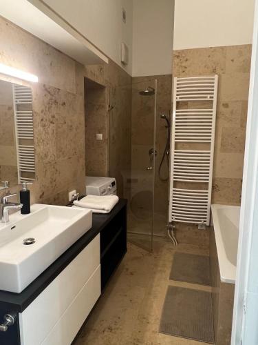 Bathroom, Tamas Apartman in Vizivaros
