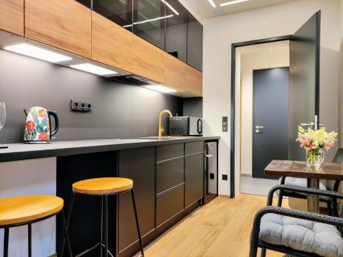 Kitchen, GRAND SPA Harrachov - Wellness luxusni apartman s velkou virivkou, saunou, kuchyni a venkovnim posez in Harrachov