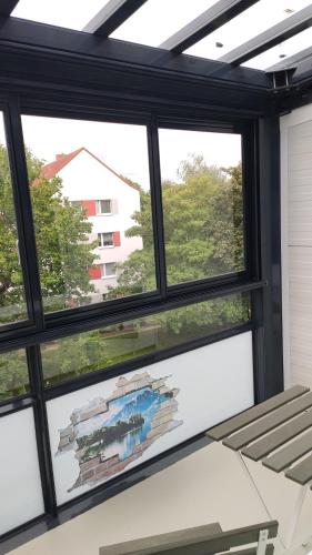 陽台/露台, Wohnung Meeresbrise 48 qm mit Balkon in 羅斯托克市中心