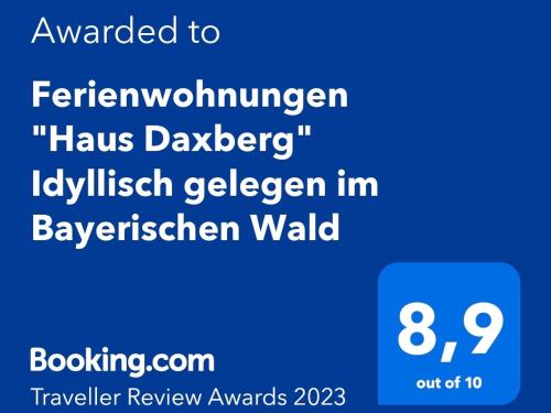 Ferienwohnungen "Haus Daxberg" Idyllisch gelegen im Bayerischen Wald