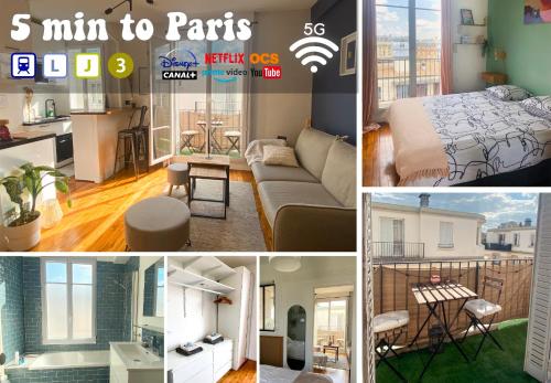 Big bright apartment - 5 min to Paris by train - Location saisonnière - Asnières-sur-Seine