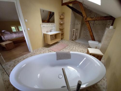 Fürdőszoba, Hof Albersmeier Hüttinghausen / Urlaub am Stall (Hof Albersmeier Huttinghausen / Urlaub am Stall) in Lippetal - Lippborg