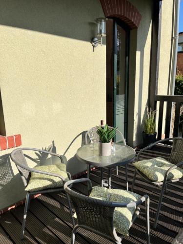 陽台/露台, Ferienwohnung Am Bürgerteich (Ferienwohnung Am Burgerteich) in 比紹夫斯韋達