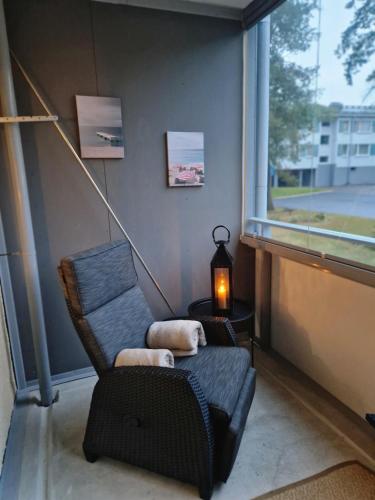 ระเบียง/ชานเรือน, Lovely studio apartment, glazed balcony and own parking space in ไฮวินกา