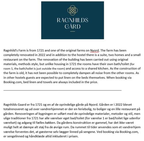 Ragnhilds Gard, Hostel Nyord Denmark