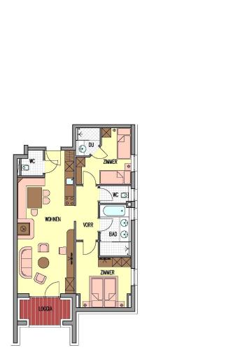 Two-Bedroom Apartment with Balcony