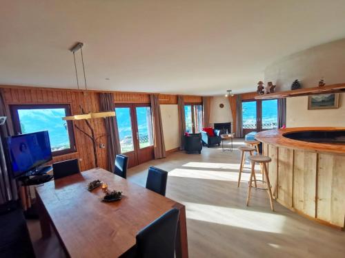  Apartment with the most beautiful panorama view! - 4 Bedrooms, 2 Bathrooms, Big Corner GARDEN with WIDE VIEW on the Mountains and the Amazing Rhone Valley! in 1993 Veysonnaz