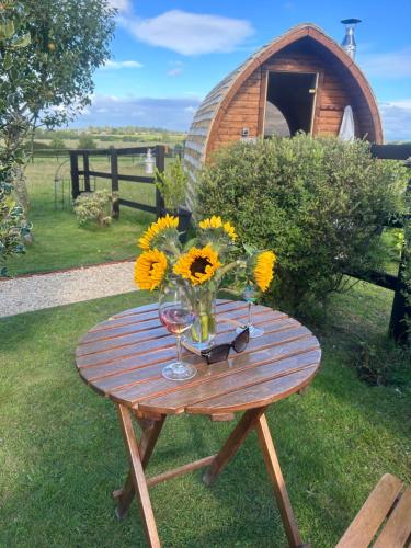 Cotswold shepherd hut with hot tub and sauna Dog friendly