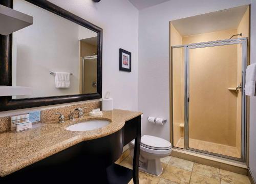 浴室, 卡溫頓漢普頓酒店 (Hampton Inn Covington) in 布爾德市 (LA)
