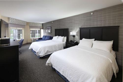 2 queen beds, 1 sofa bed