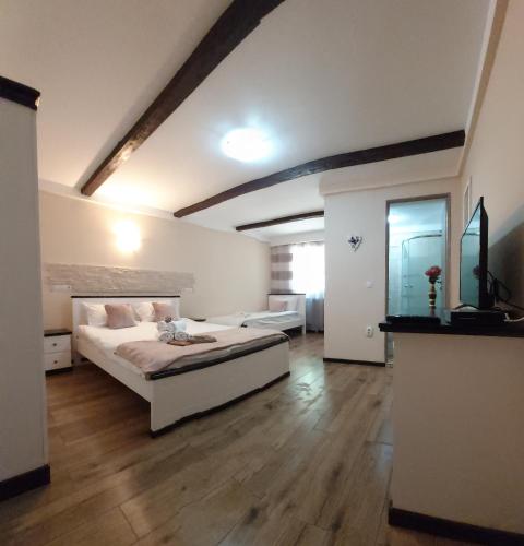 Ágy, Casa de oaspeti Abby cu piscina si jacuzzi in Moldovenesti