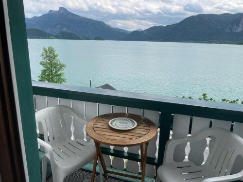 Uitzicht, Pension Semler in Innerschwand am Mondsee