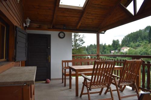 Erkély/terasz, Chata Potácelova 1c, Přímělkov, za mostem 200 m, druhá chata, směr Bítovčice (Chata Potacelova 1c, Primelkov, za mostem 200 m, druha chata, smer Bitovcice) in Jamne