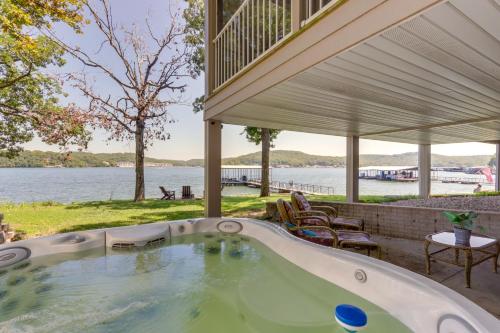 Contemporary Lakeside Haven with Dock and Hot Tub