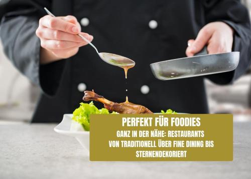 餐廳, Ferienwohnung Emma in 班德柏玲根