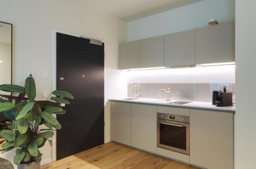廚房, VB Boutique Apartment - Studio in belebtem Viertel nah zur Messe in 古特魯維爾特