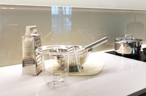 廚房, VB Boutique Apartment - Studio in belebtem Viertel nah zur Messe in 古特魯維爾特
