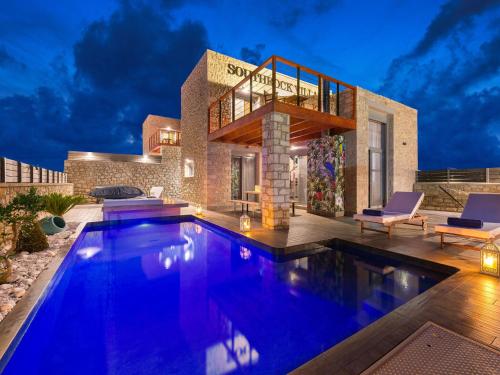 Modern villa in Lachania with private pool