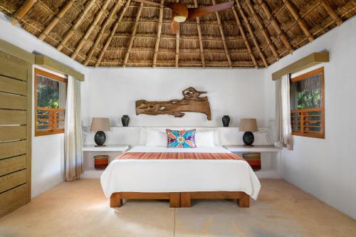 Ocean View Palapa King Bed room in Mahekal Beach Front Resort and Spa