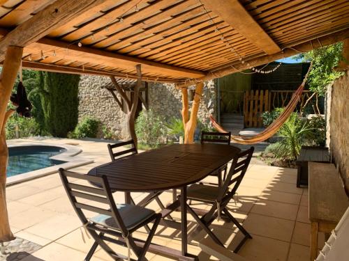 Facilities, Mas ancien dans la nature, piscine privee, chauffe de mois d'avril in Montaulieu