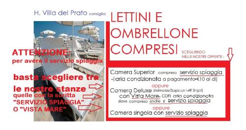 Hotel Villa del Prato cucina romagnola e possibilità Pacchetto Spiaggia in Rimini