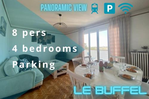 Le Buffel - Appartement 4 chambres, Parking, Wi-fi, Tram - 8pers - Location saisonnière - Montpellier