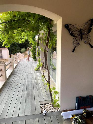 Erkély/terasz, Charmante maison avec piscine in Artignosc-sur-Verdon