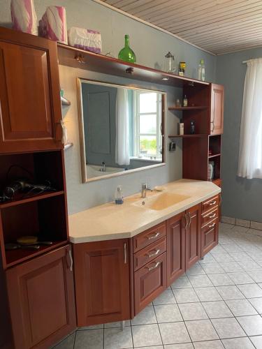 Bathroom, Pedersholt Bed & Breakfast in Østervrå