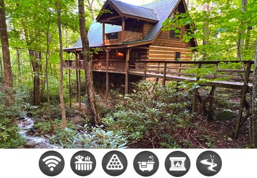 Streamsong Secluded Creek View Cabin with Hot Tub and Pool Table
