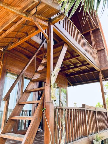 Erkély/terasz, Dikaloha Surfschool and Stay in Negara