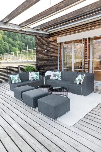 Rõdu/terrass, Apartmenthotel 's Mitterndorf in Traunkirchen