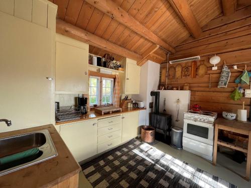 кухня, Elveseter - log cabin with an amazing view in Рынгебу