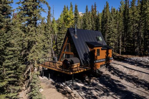 New Modern Rustic A-Frame Cabin with Barrel Sauna