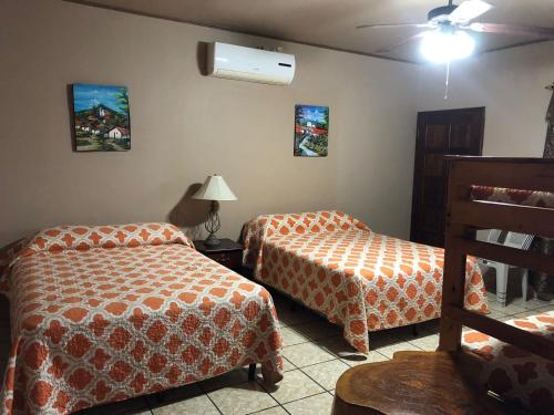 2 double beds, 1 bunk bed