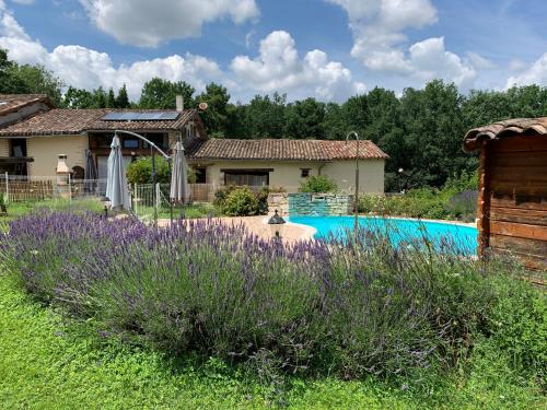 Peldbaseins, Gîte Bois et Senteurs (Gite Bois et Senteurs) in Lafrancaise