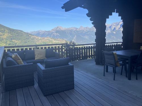 Balcony/terrace, Dorril SUNNY & QUIET chalet 10 pers by Alpvision Residences in Nendaz