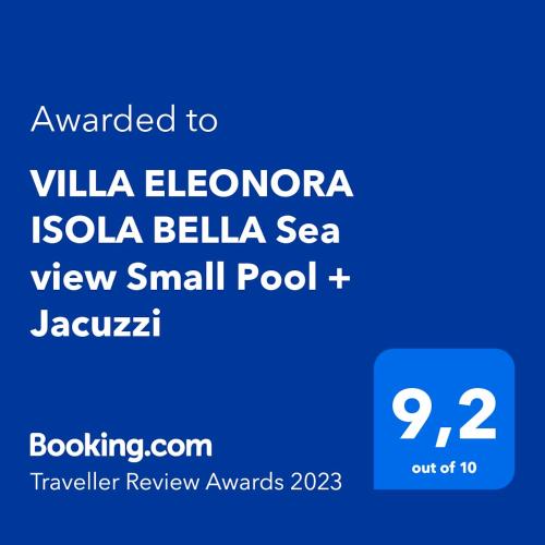 VILLA ELEONORA ISOLA BELLA Sea view Small Pool + Jacuzzi