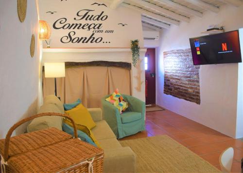 Koplietošanas atpūtas telpa ar TV, Casa da Chaminé - Refúgio com Charme Alentejano (Casa da Chamine - Refugio com Charme Alentejano) in Amieira