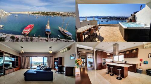 Magic Journey Sliema ferry- luxurious 3BR, hot tub & sea view over Valletta