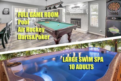 FULL Game Room · Swim SPA · BBQ · Beach 2.5Miles !