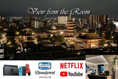 最上階から国宝四天王寺を一望""任天堂switch&Wi-Fi完備&Netflix視聴可