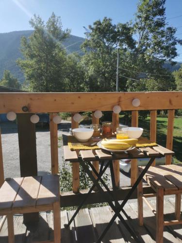 Terrazzo/balcone, Appartement cosy dans un chalet d'origine in Le Mollard